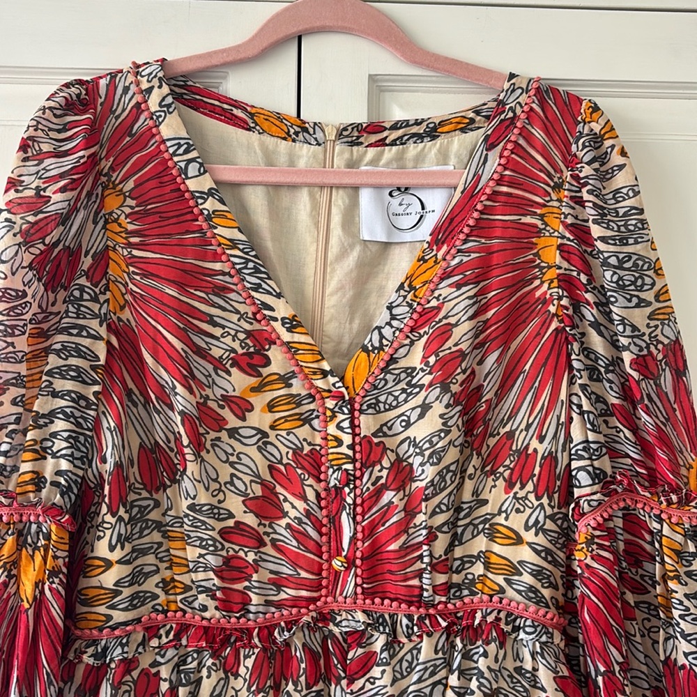 G by Gregory Boho Ruffle Tiered Cotton Dress Designer Size Small - Picture 6 of 16
